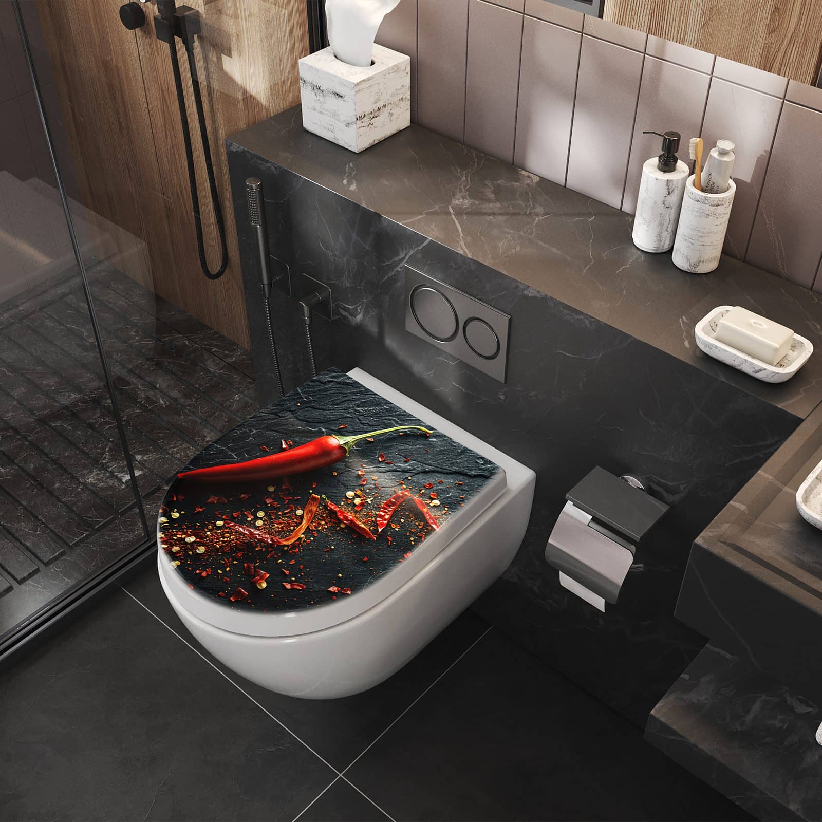 WC-Sitz mit Absenkautomatik Chili Auf Schiefer