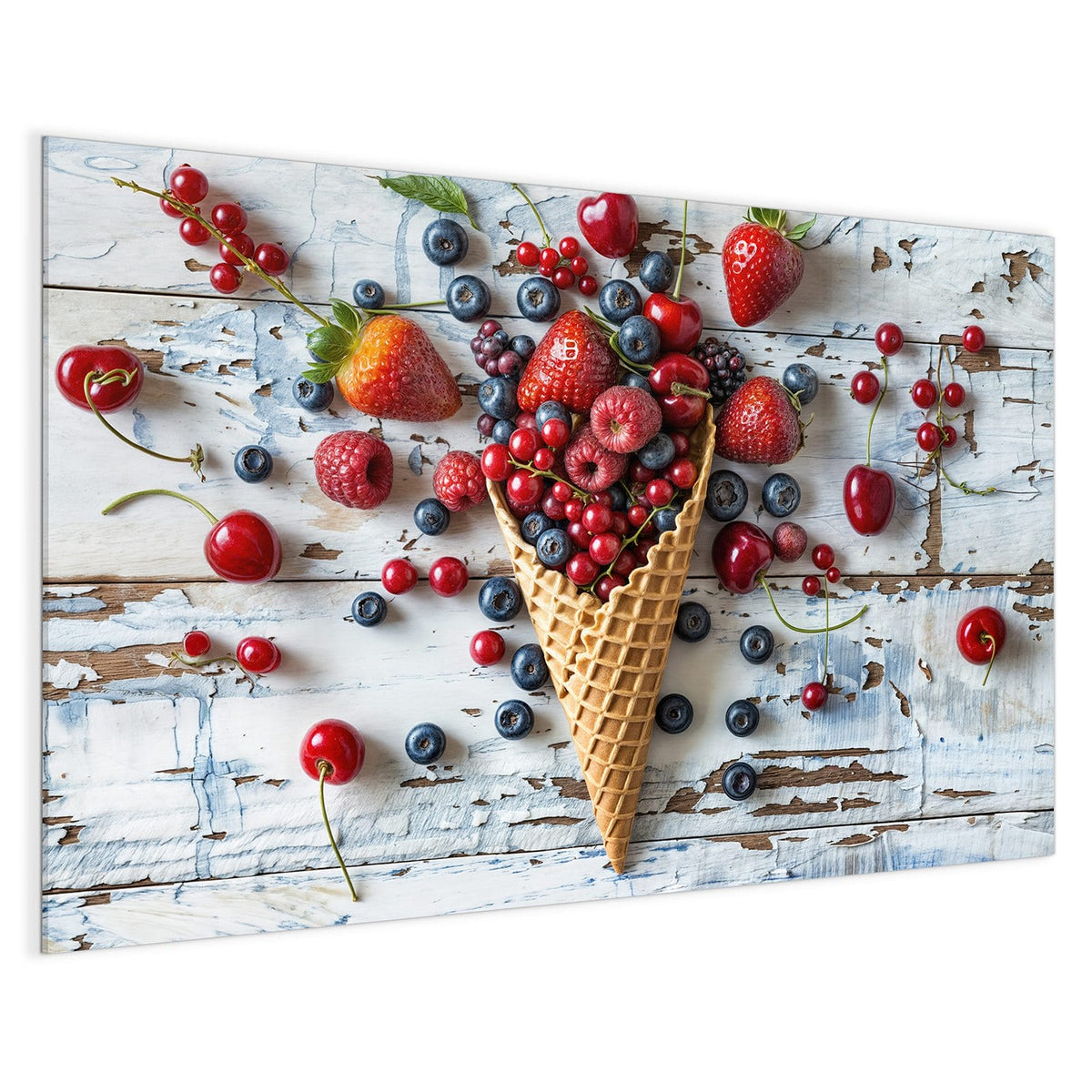 4 mm Glas statt lackiertem Blech – Magnettafel - Beeren in der Eiswaffel