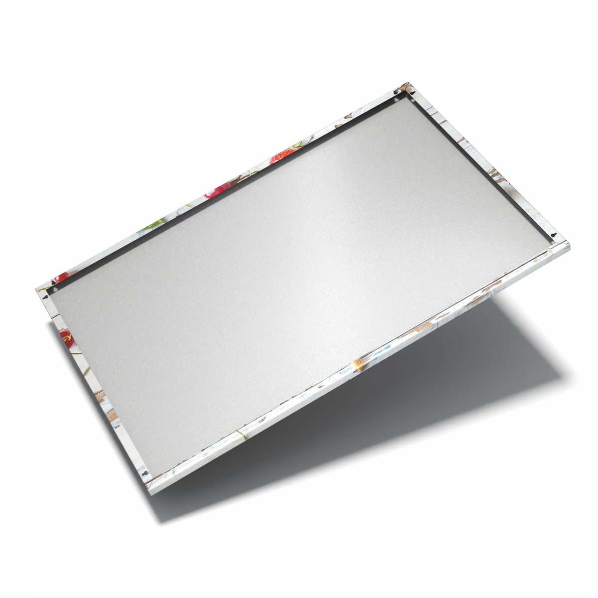 Nur 7 mm – liegt eng an der Wand – Metall Magnettafel - Beeren in der Eiswaffel