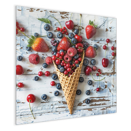 Magnettafel mit dem Motiv Beeren in der Eiswaffel
