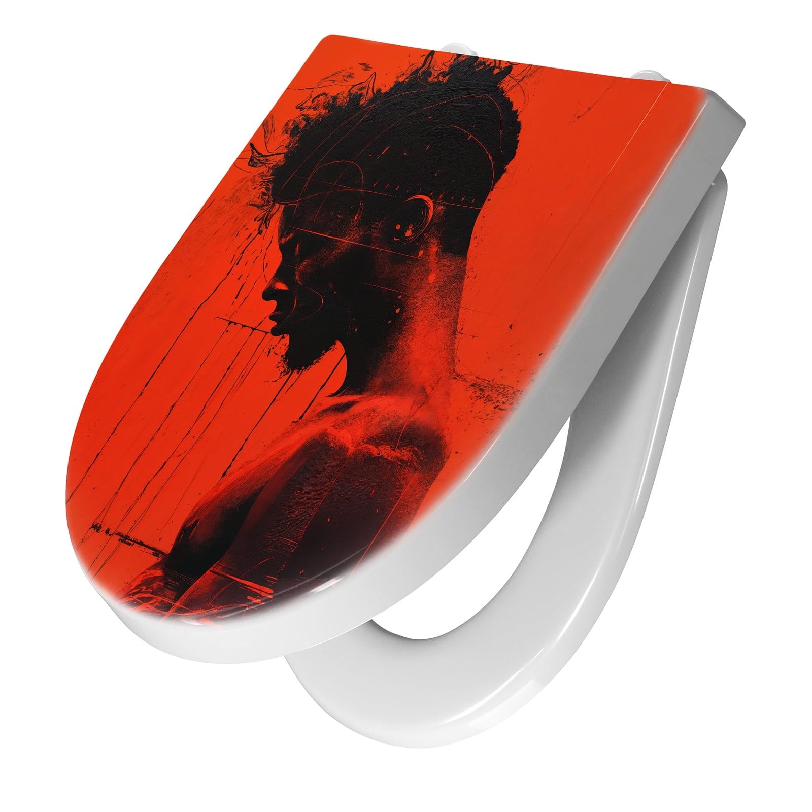 WC-Sitz mit Absenkautomatik Dunkelrotes Profil