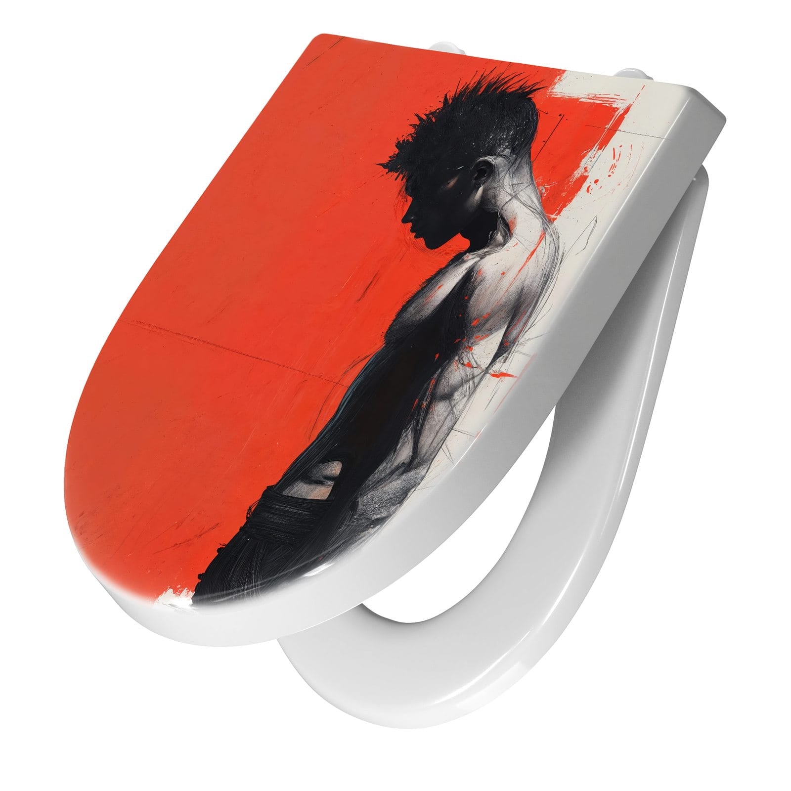 WC-Sitz mit Absenkautomatik Nachdenklicher Mann