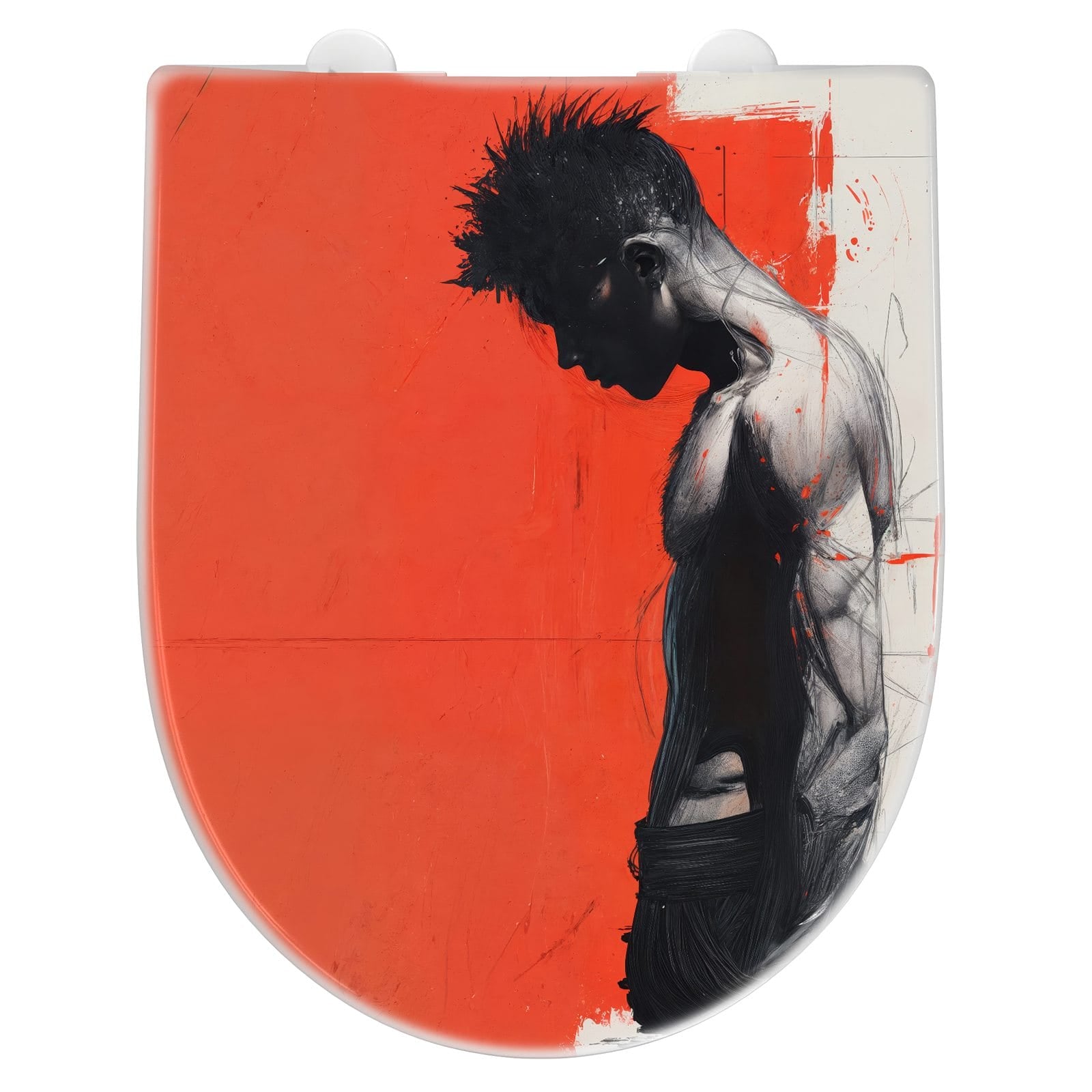 WC-Sitz mit Absenkautomatik Nachdenklicher Mann