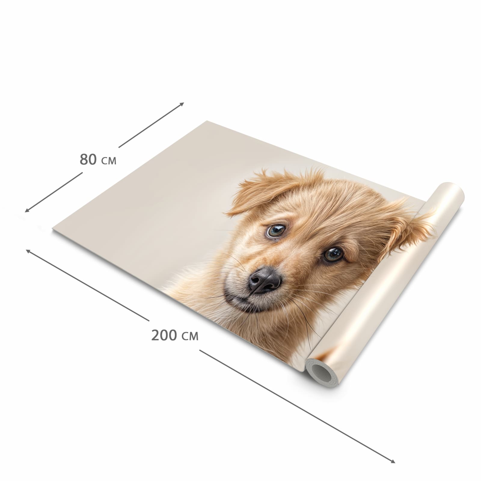 Flacher Küchenteppich mit Motiv Welpenbilde in der Grösse 60x150 cm, waschbar