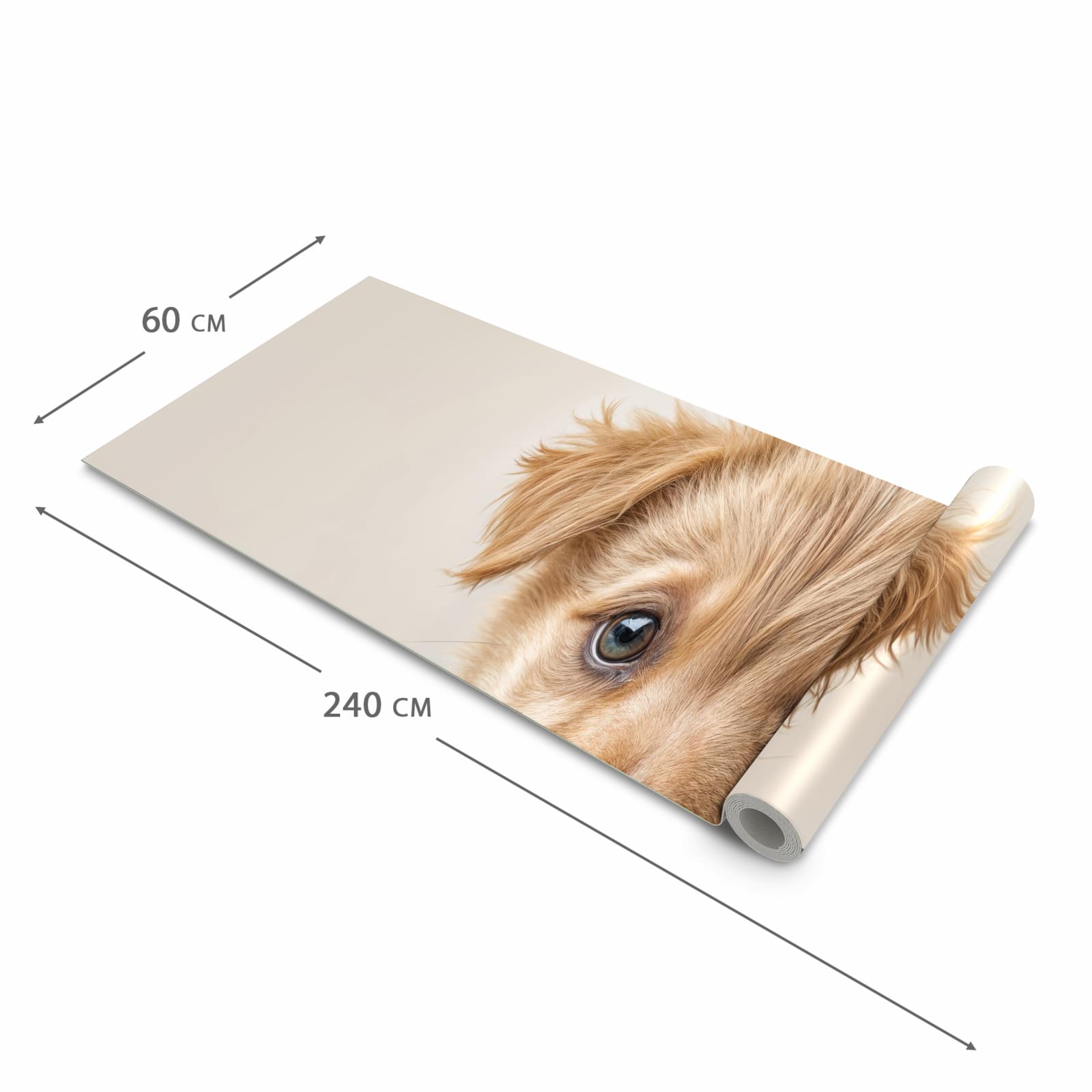 Fleckenresistenter Küchenteppich mit Motiv Welpenbilde in der Grösse 60x150 cm, waschbar