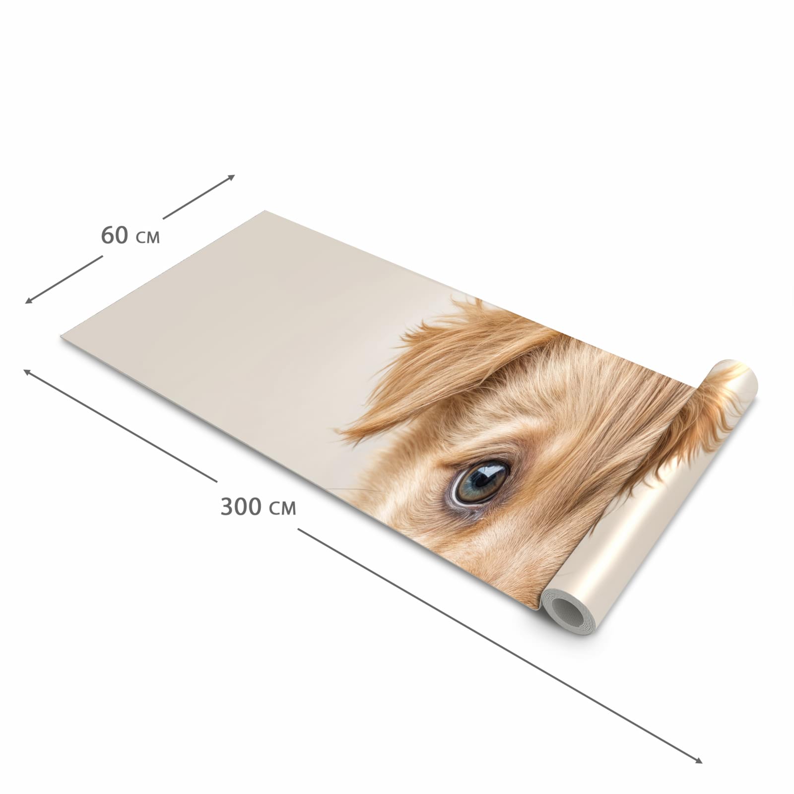 Geruchsneutraler großer Küchenteppich mit Motiv Welpenbilde in der Größe 60x150 cm