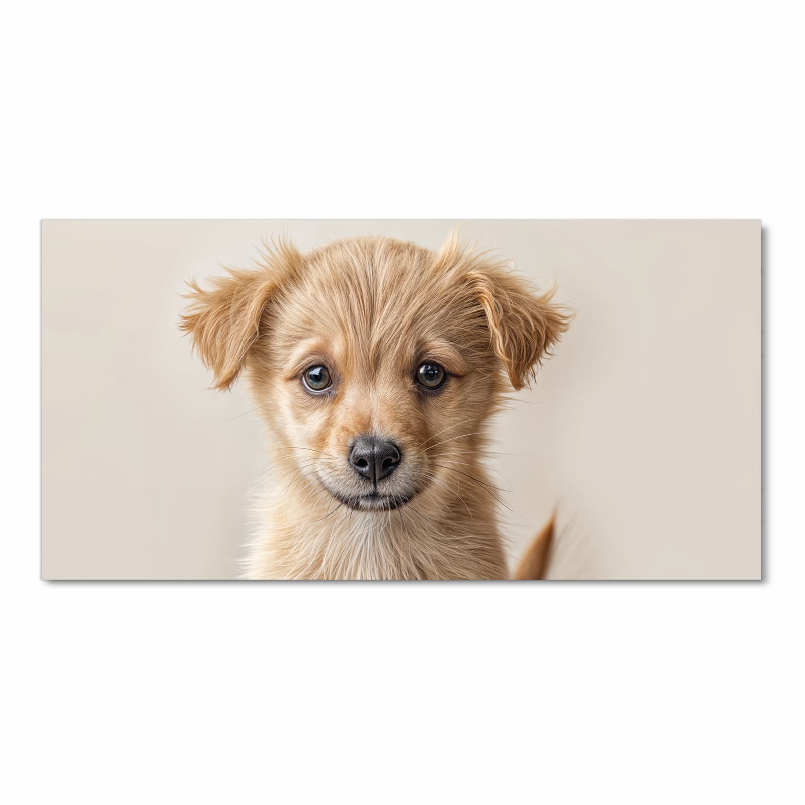 Ordnungsschaffender Küchenteppich mit Motiv Welpenbilde in Frontansicht für Übersicht