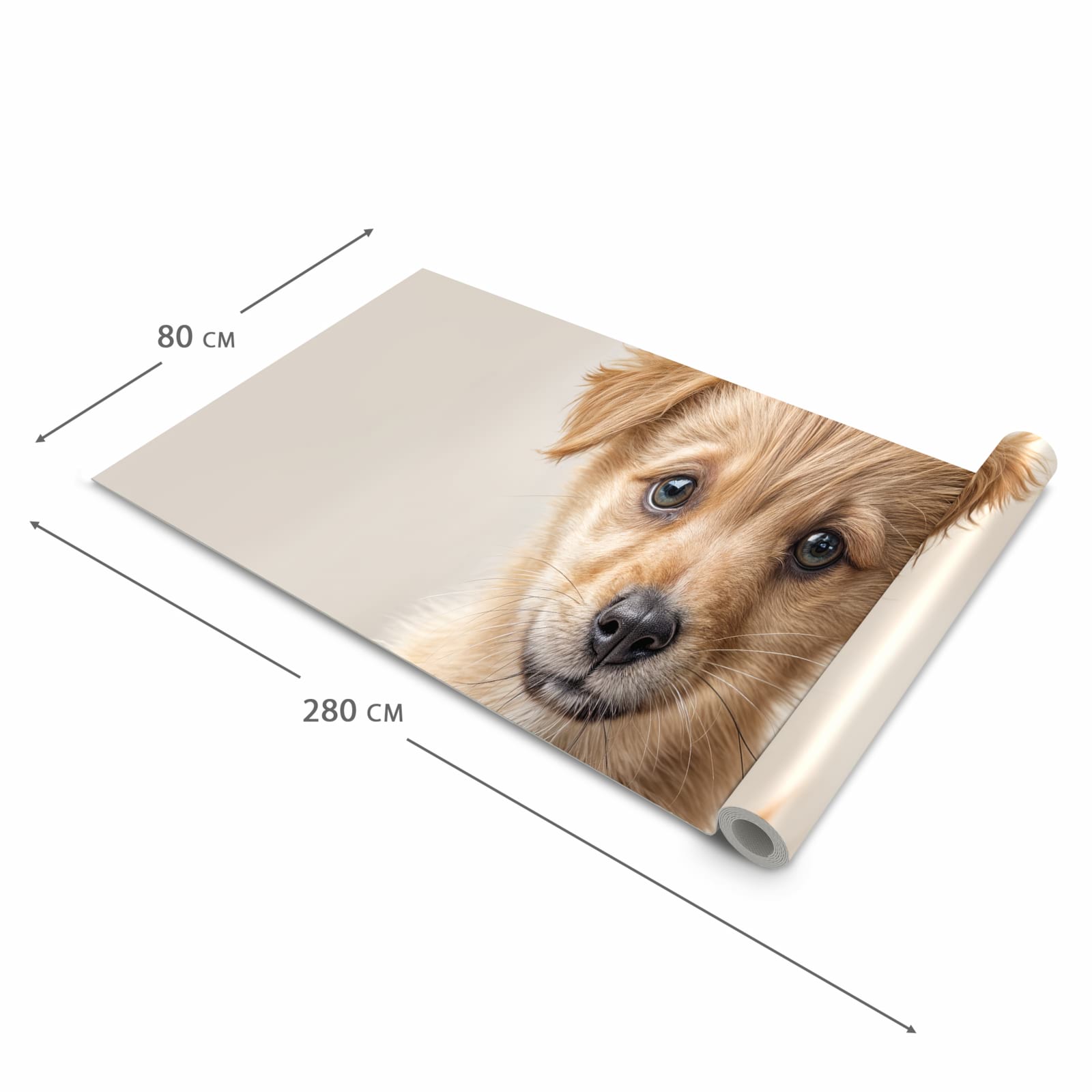 Komfortabler Küchenläufer mit Motiv Welpenbilde in der Grösse 60x180 cm