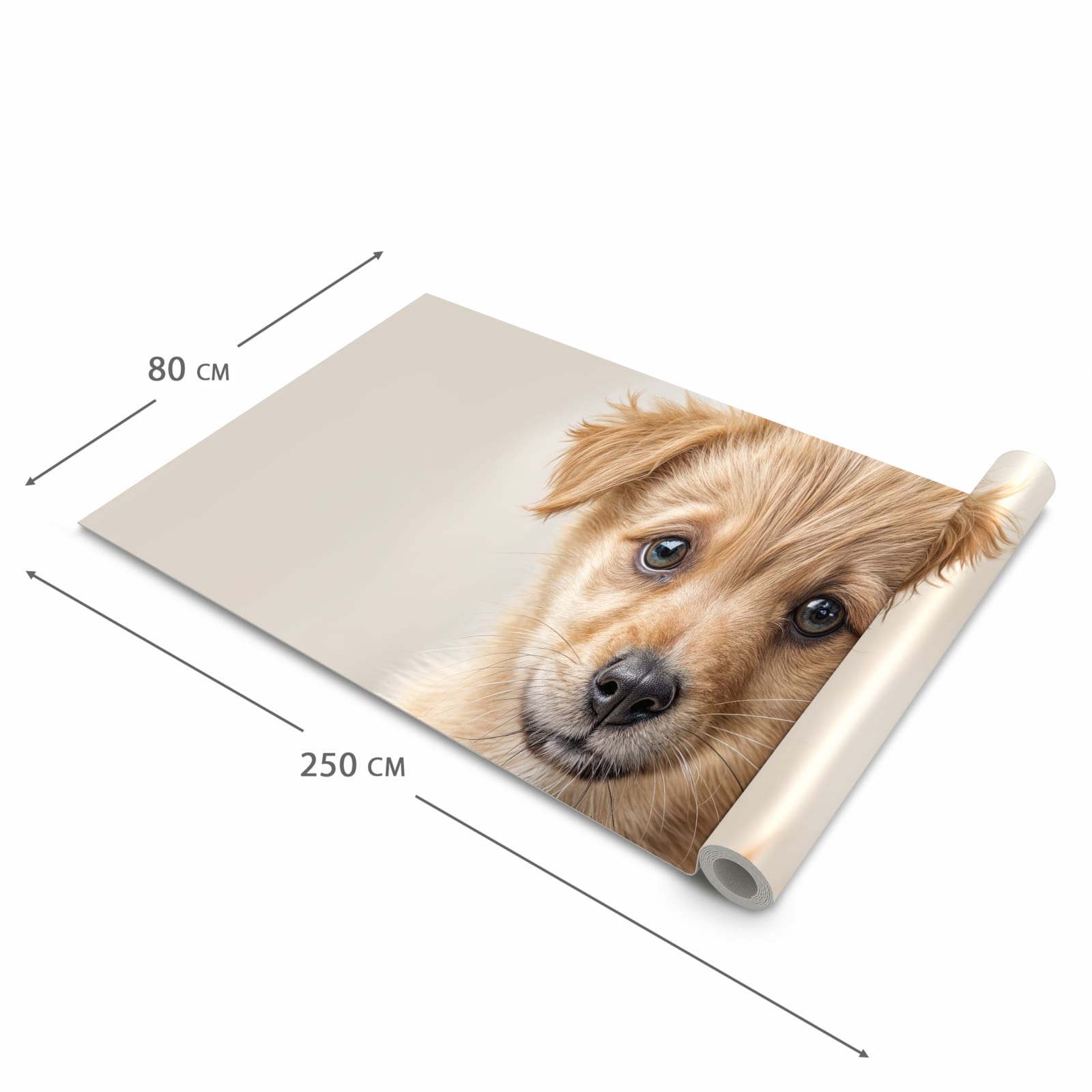 Pflegeleichter Küchenläufer mit Motiv Welpenbilde in der Grösse 60x180 cm