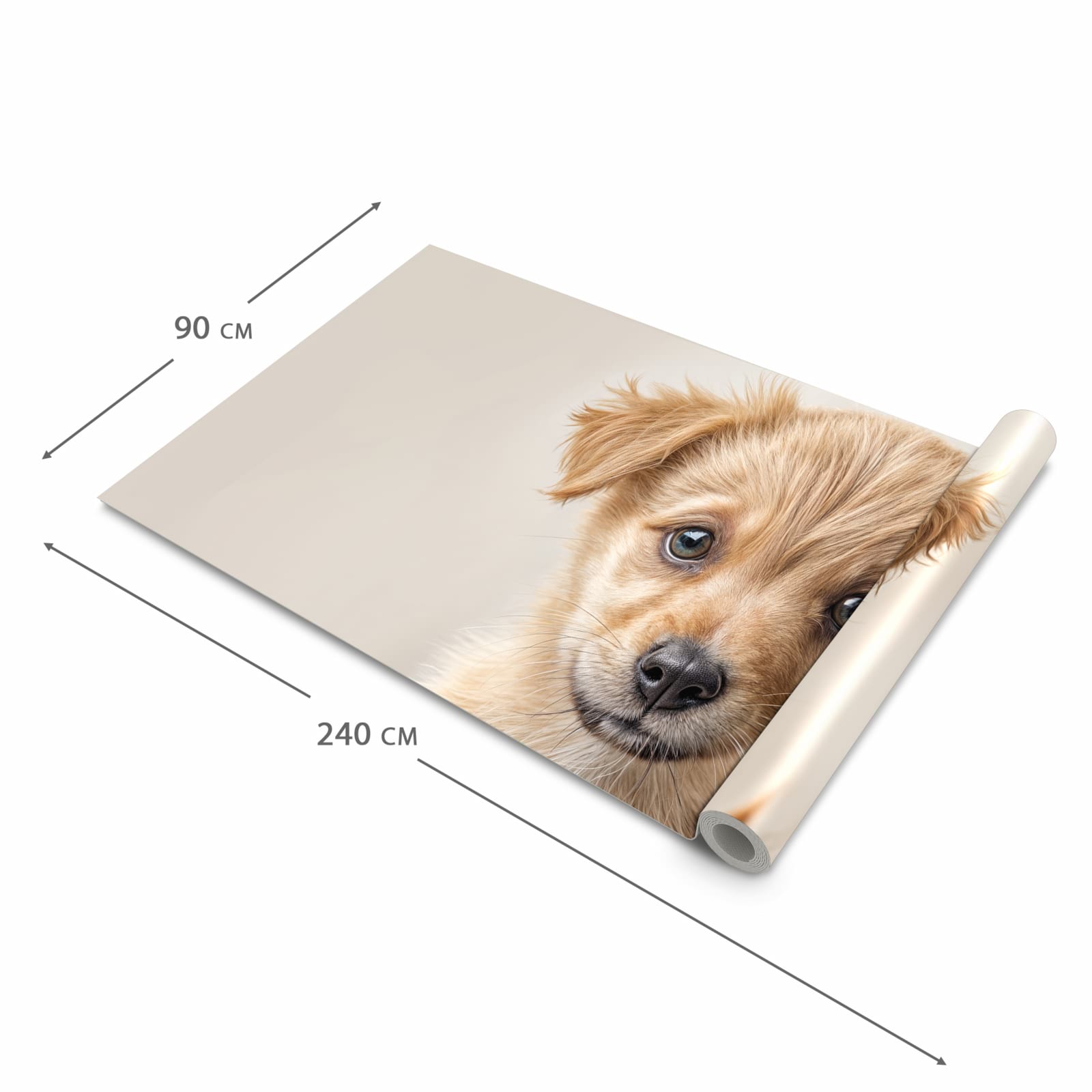 Rutschfester Küchenläufer mit Motiv Welpenbilde in der Grösse 60x180 cm für angenehme Haptik