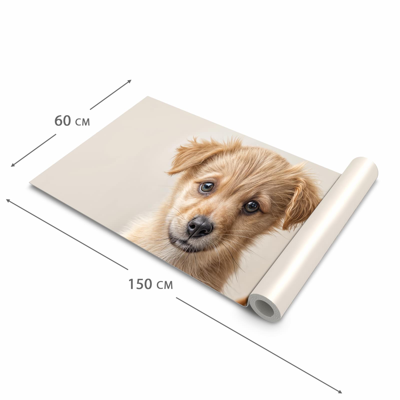 Rutschfester Küchenteppich mit Motiv Welpenbilde in der Größe 60x150 cm für Trittkomfort