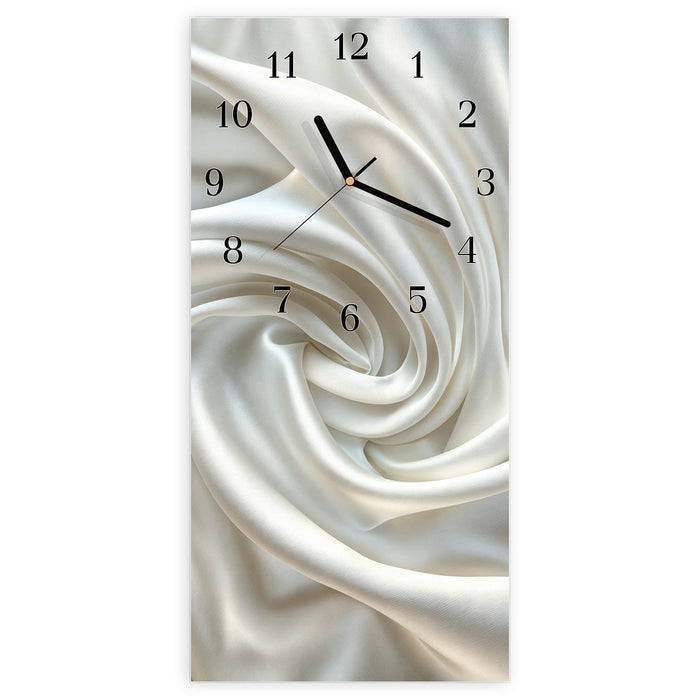 Wanduhr Seidene Textur aus Glas – Hochformat 30 × 60 cm mit Ziffernblatt Klassisch
