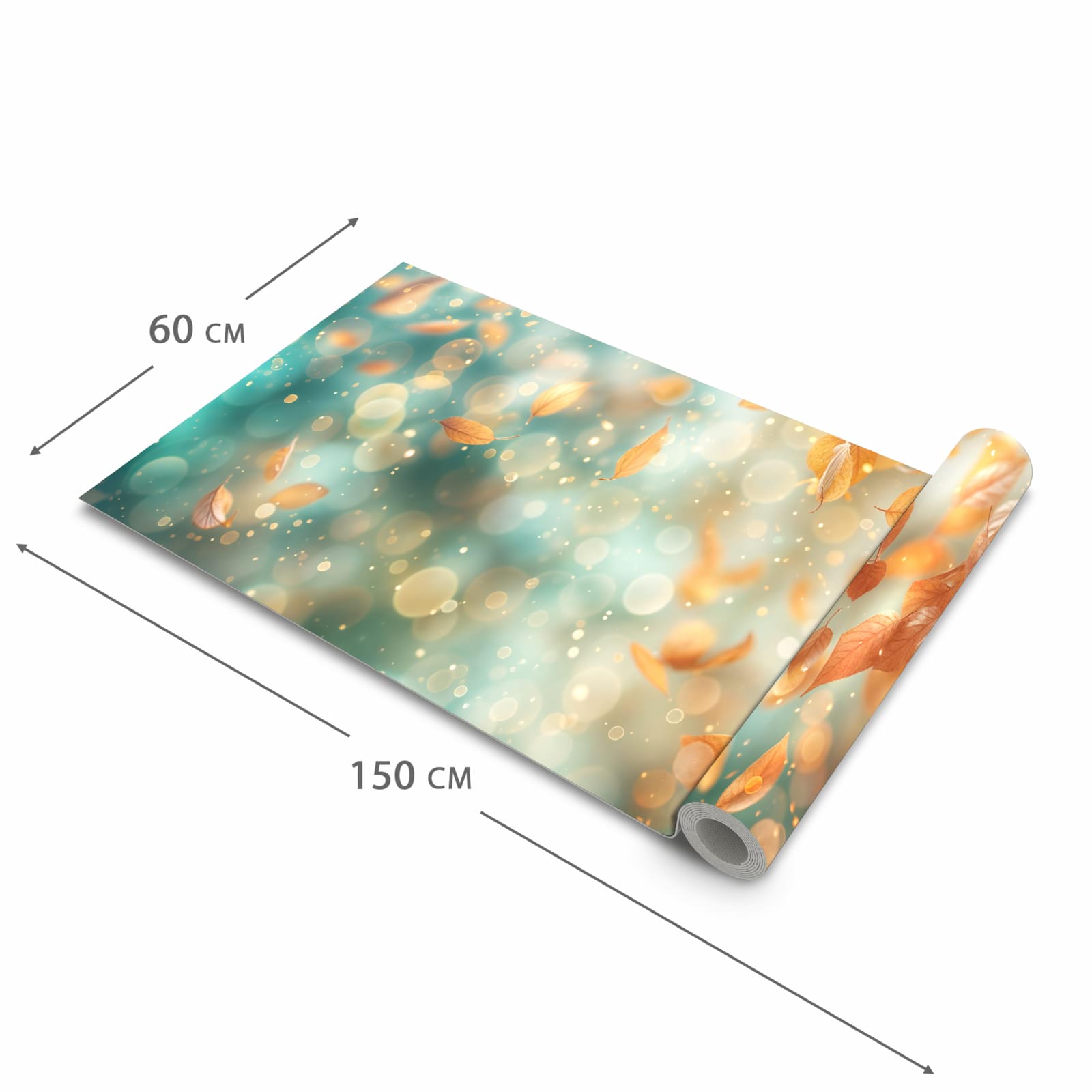 Feuchtigkeitsresistenter moderner Küchenläufer mit Motiv Herbstblätter Traum in der Grösse 60x120 cm