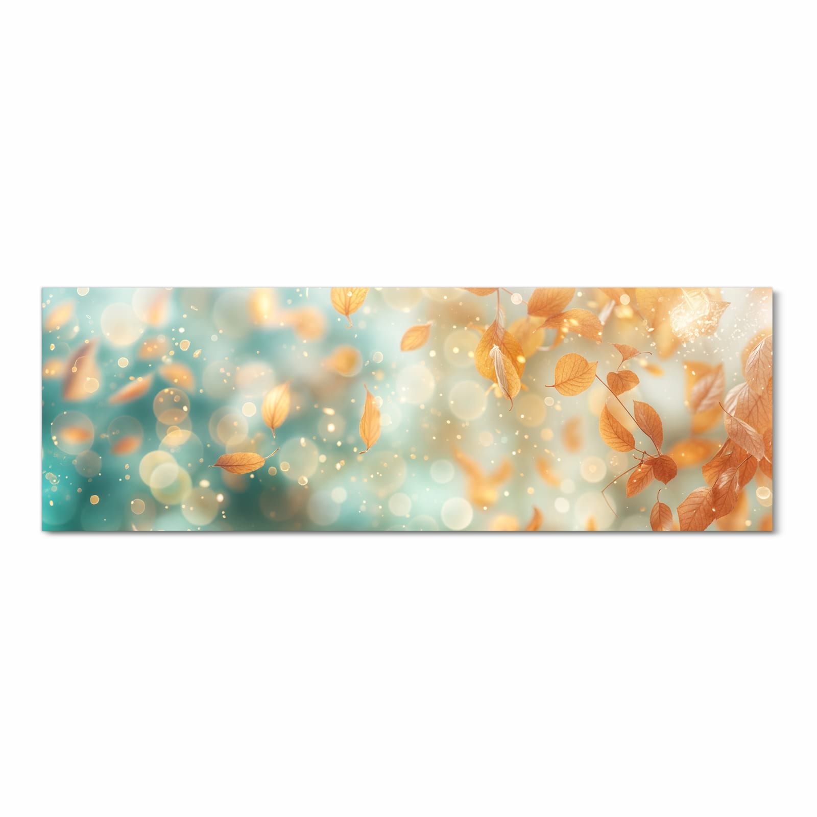 Rutschfester Teppich fürs Esszimmer mit Motiv Herbstblätter Traum in Frontansicht, waschbar