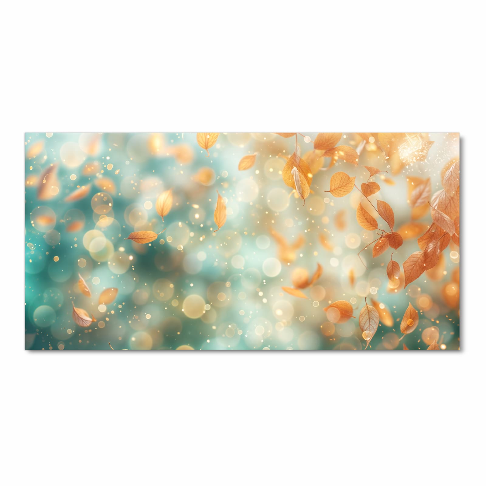 Waschbarer rutschfester Küchenteppich mit Motiv Herbstblätter Traum in Frontansicht