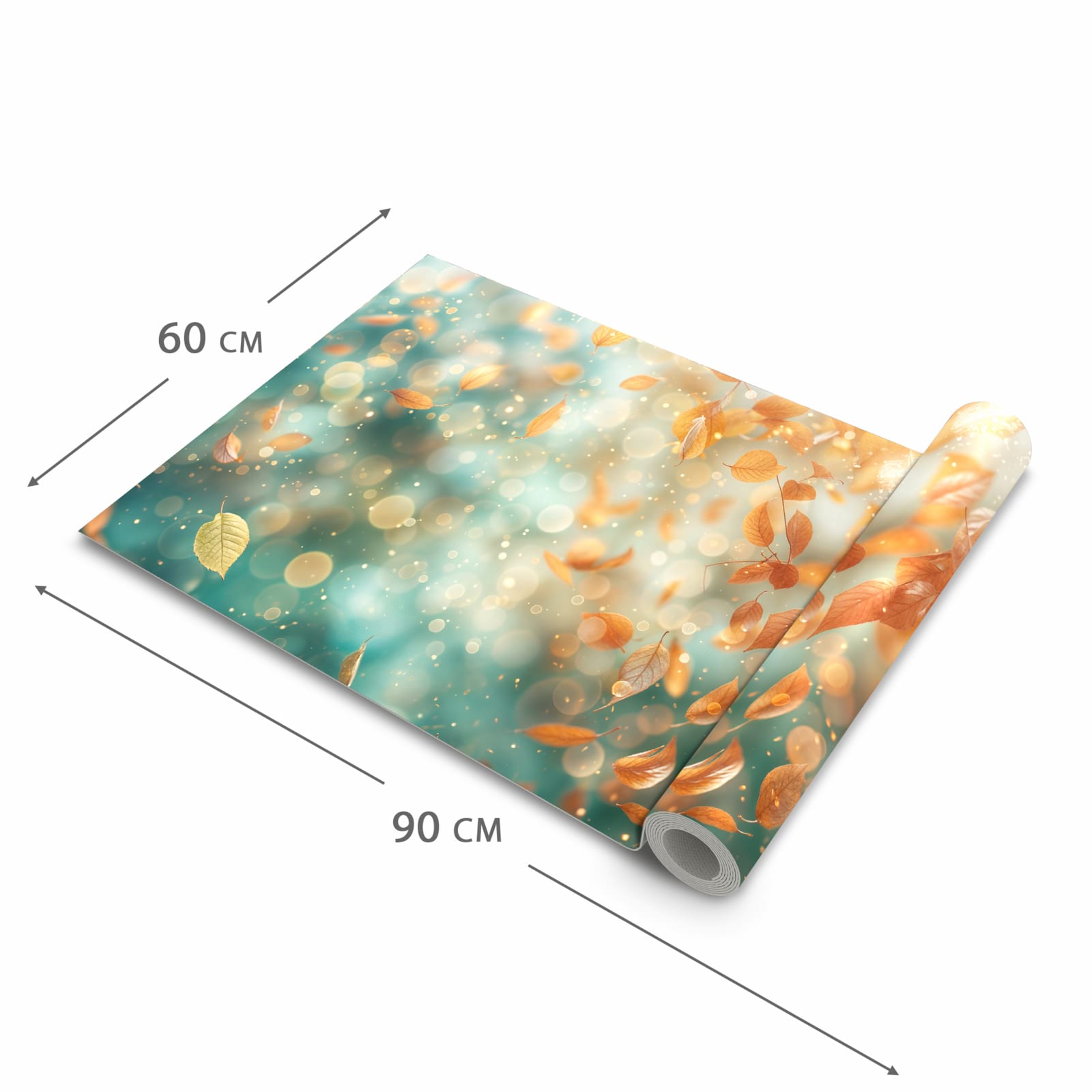 Formstabiler abwaschbarer Küchenteppich mit Motiv Herbstblätter Traum in der Grösse 60x120 cm