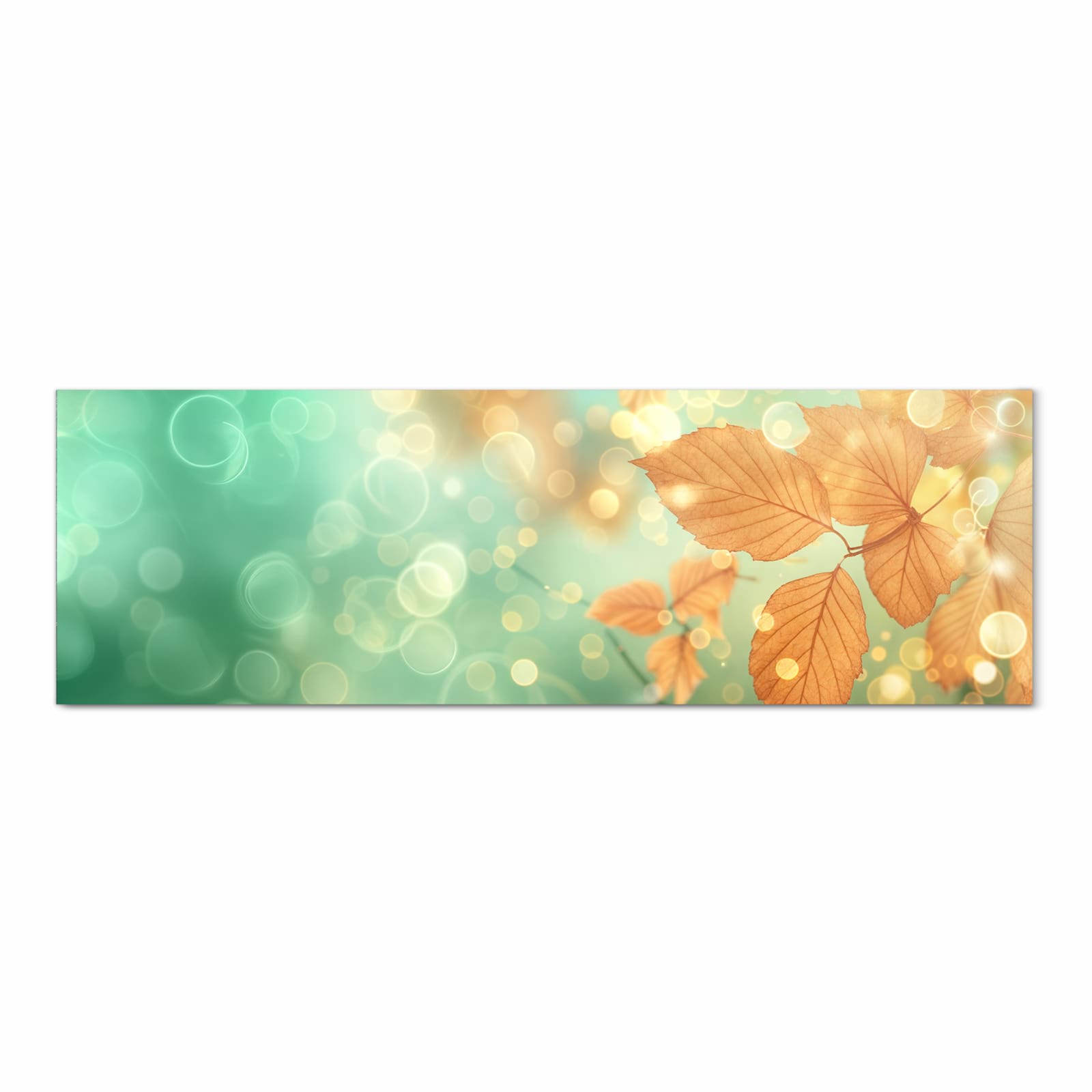 Pflegeleichter langer Teppich mit Motiv Herbstliche Blätter in Frontansicht für den Flur