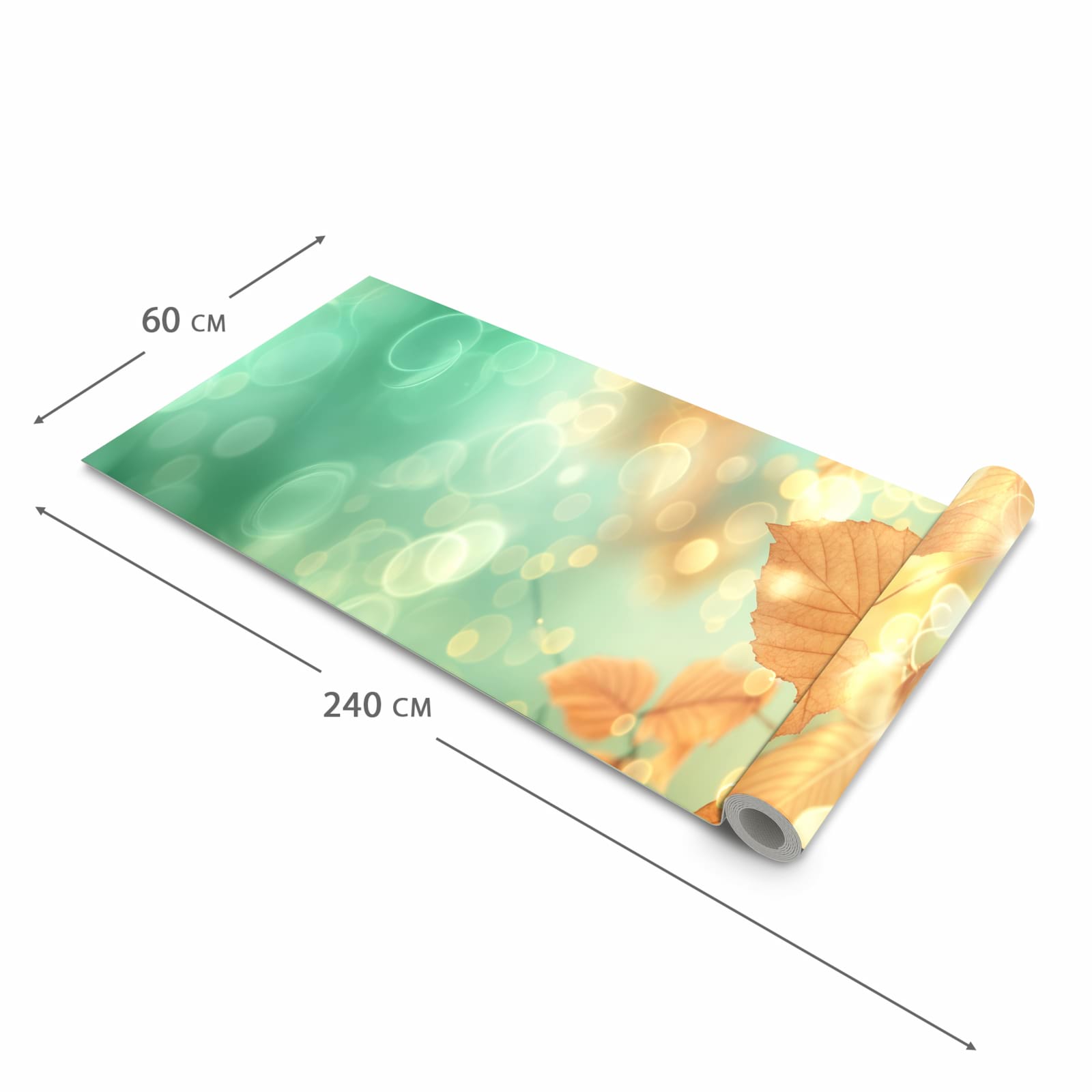 Flacher großer Küchenteppich mit Motiv Herbstliche Blätter in der Größe 60x120 cm