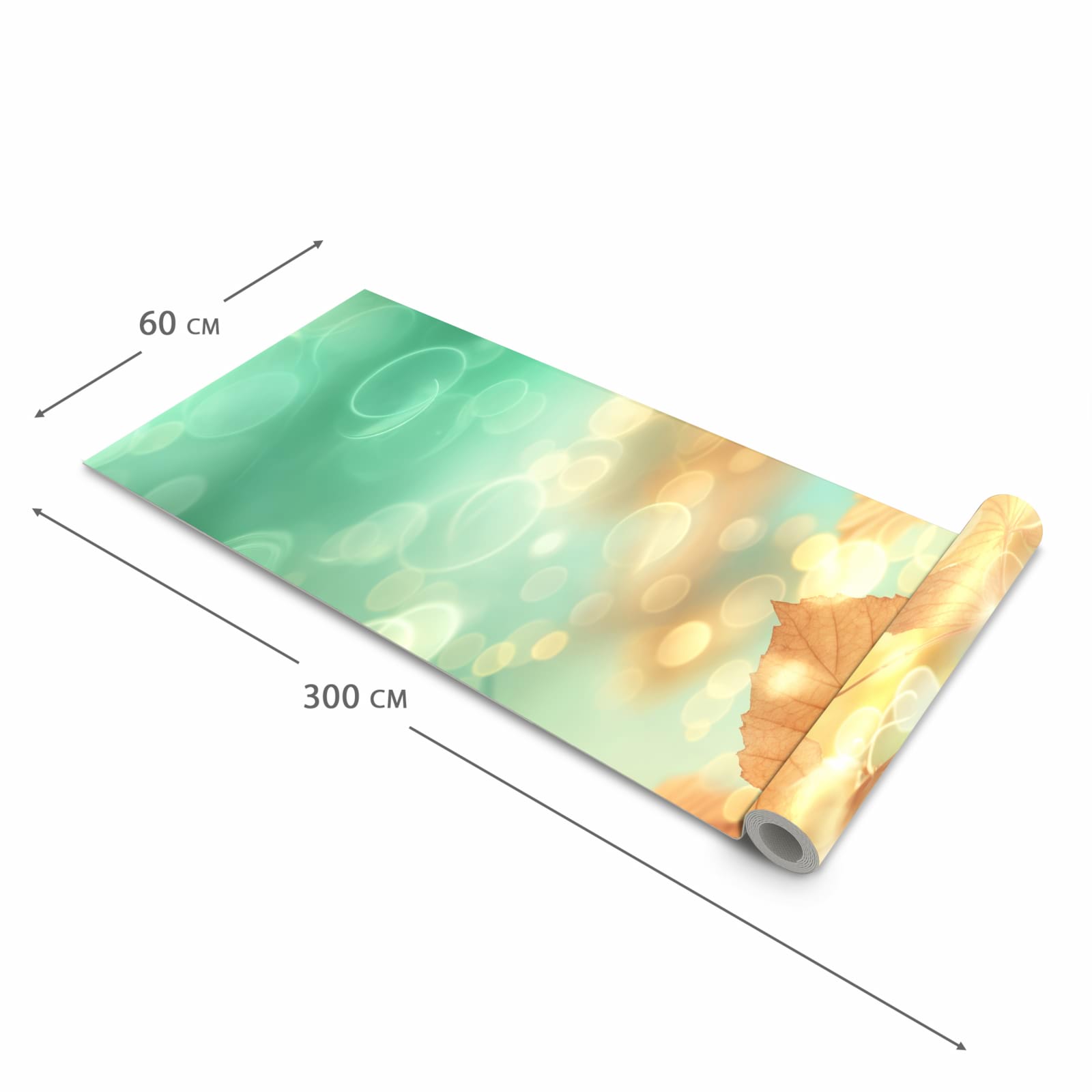 Komfortabler waschbarer Küchenteppich mit Motiv Herbstliche Blätter in der Grösse 60x120 cm