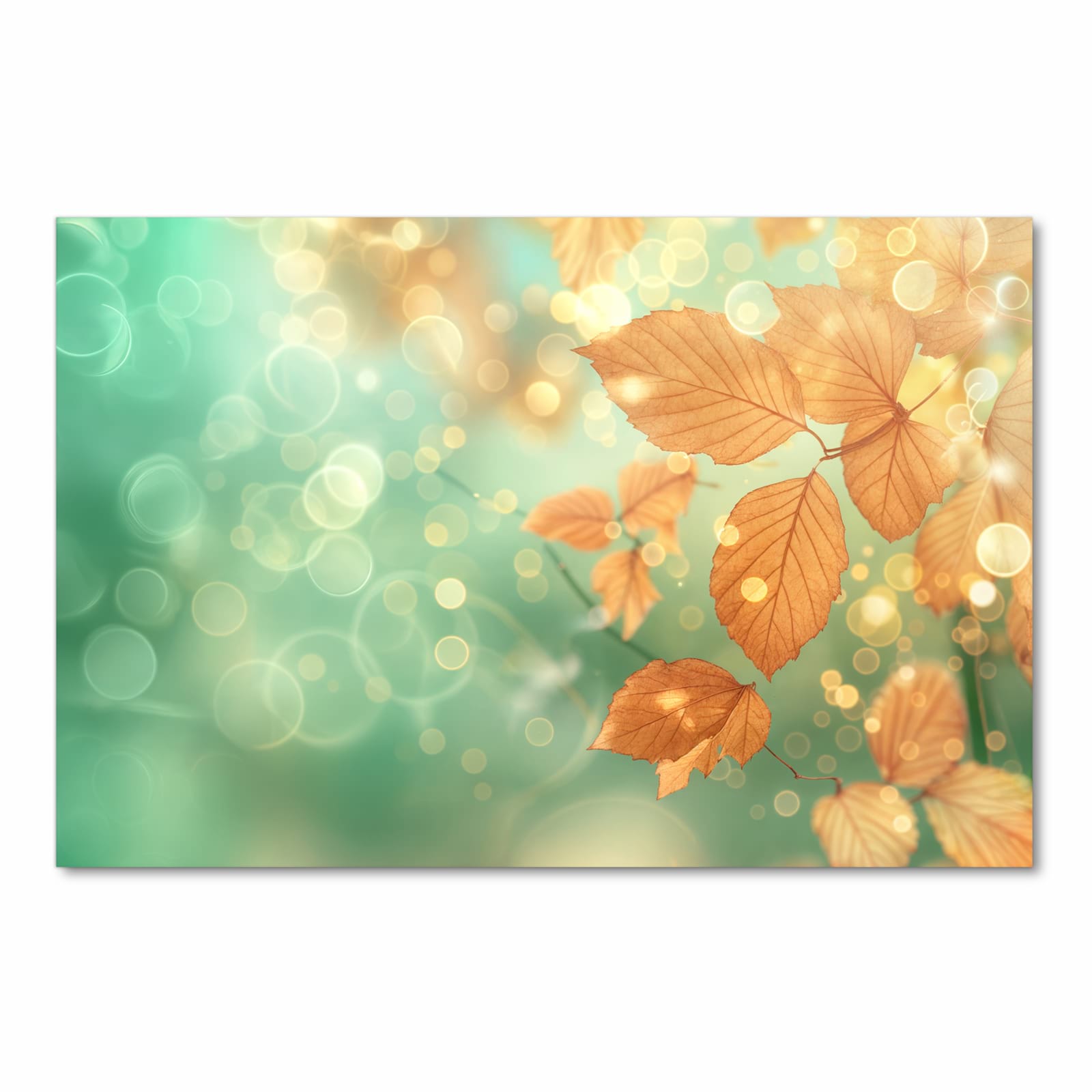 Rutschhemmender waschbarer Küchenläufer mit Motiv Herbstliche Blätter in Frontansicht