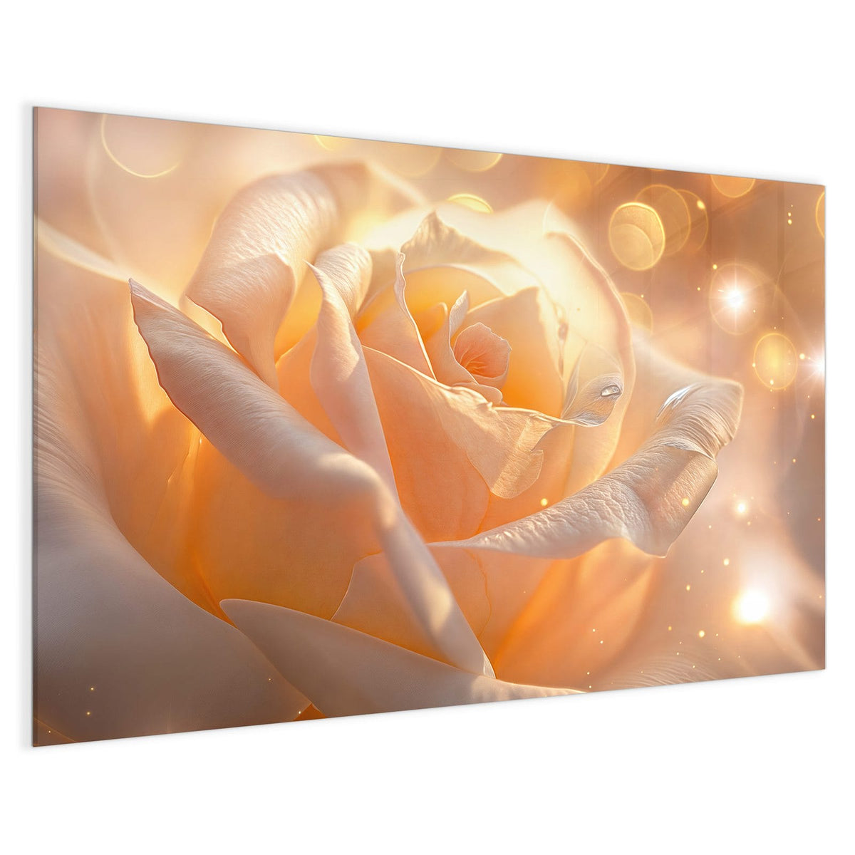 4 mm Glas statt lackiertem Blech – Magnettafel - Apricotfarbene Rose