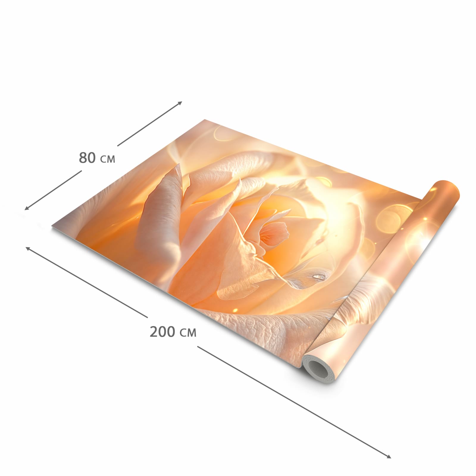 Küchenteppich mit Motiv Leuchtende Blüte in der Grösse 90x240 cm für sicheres Aufbewahren