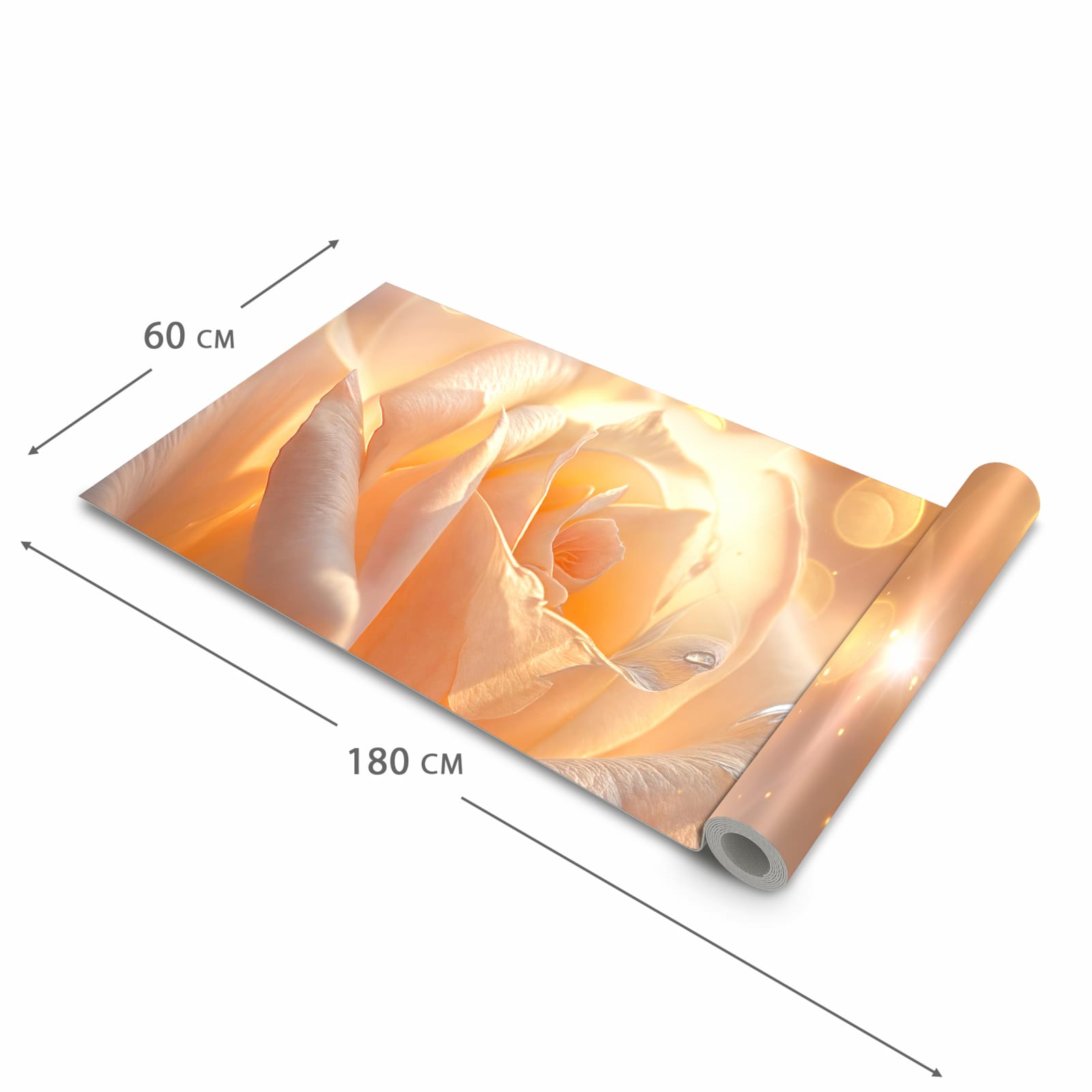 Bodenschonender Küchenteppich mit Motiv Leuchtende Blüte in der Grösse 90x240 cm, waschbar