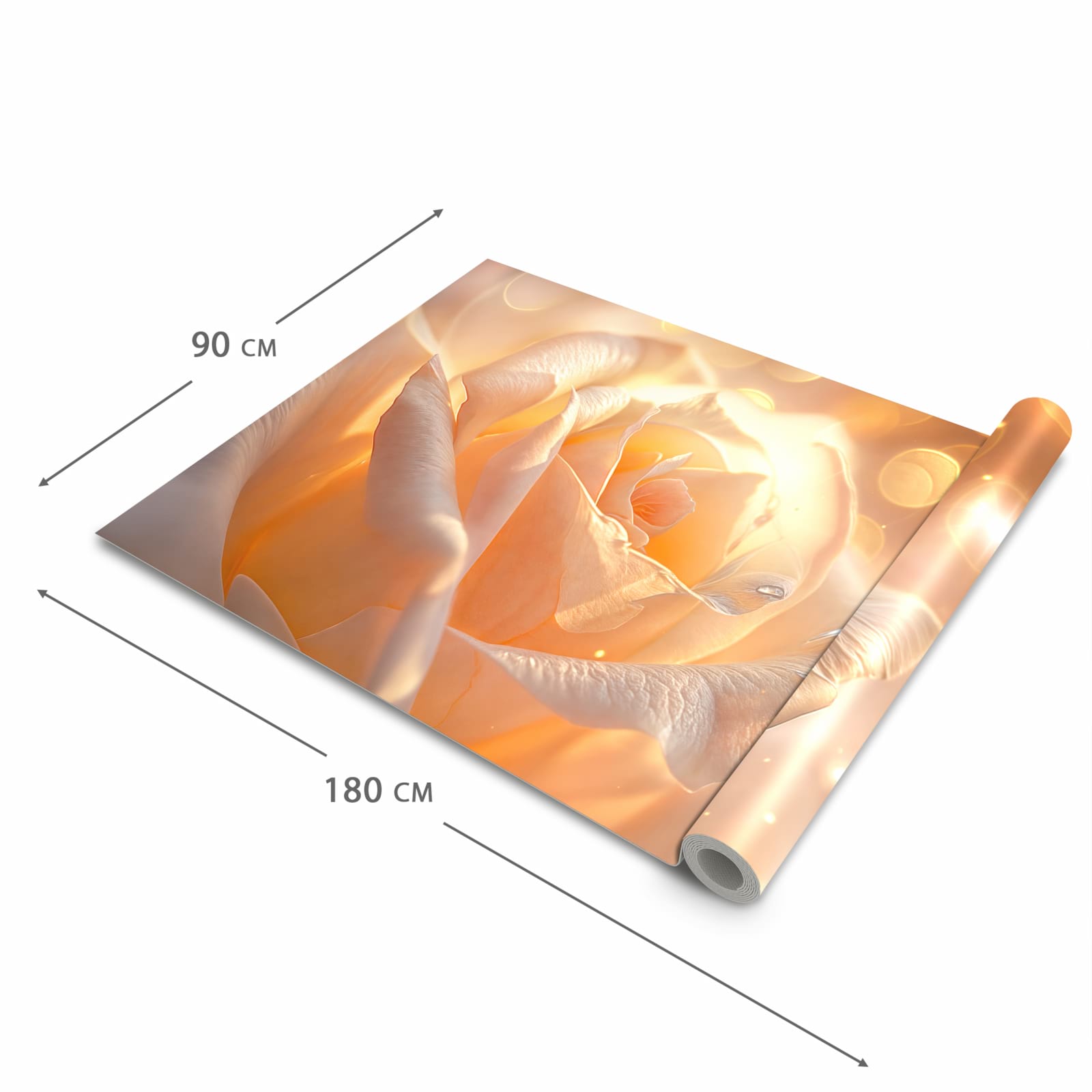 UV-beständiger rutschfester Küchenläufer mit Motiv Leuchtende Blüte in der Grösse 90x240 cm