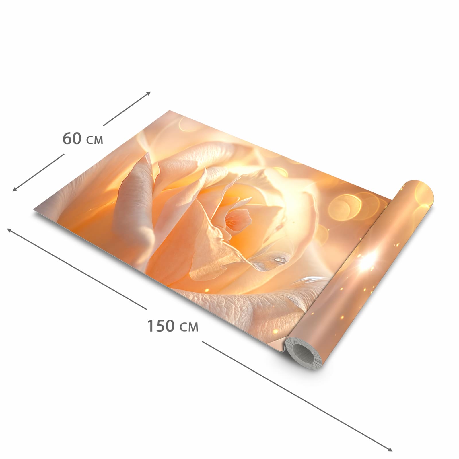 Feuchtigkeitsresistenter Küchenteppich mit Motiv Leuchtende Blüte in der Größe 90x240 cm