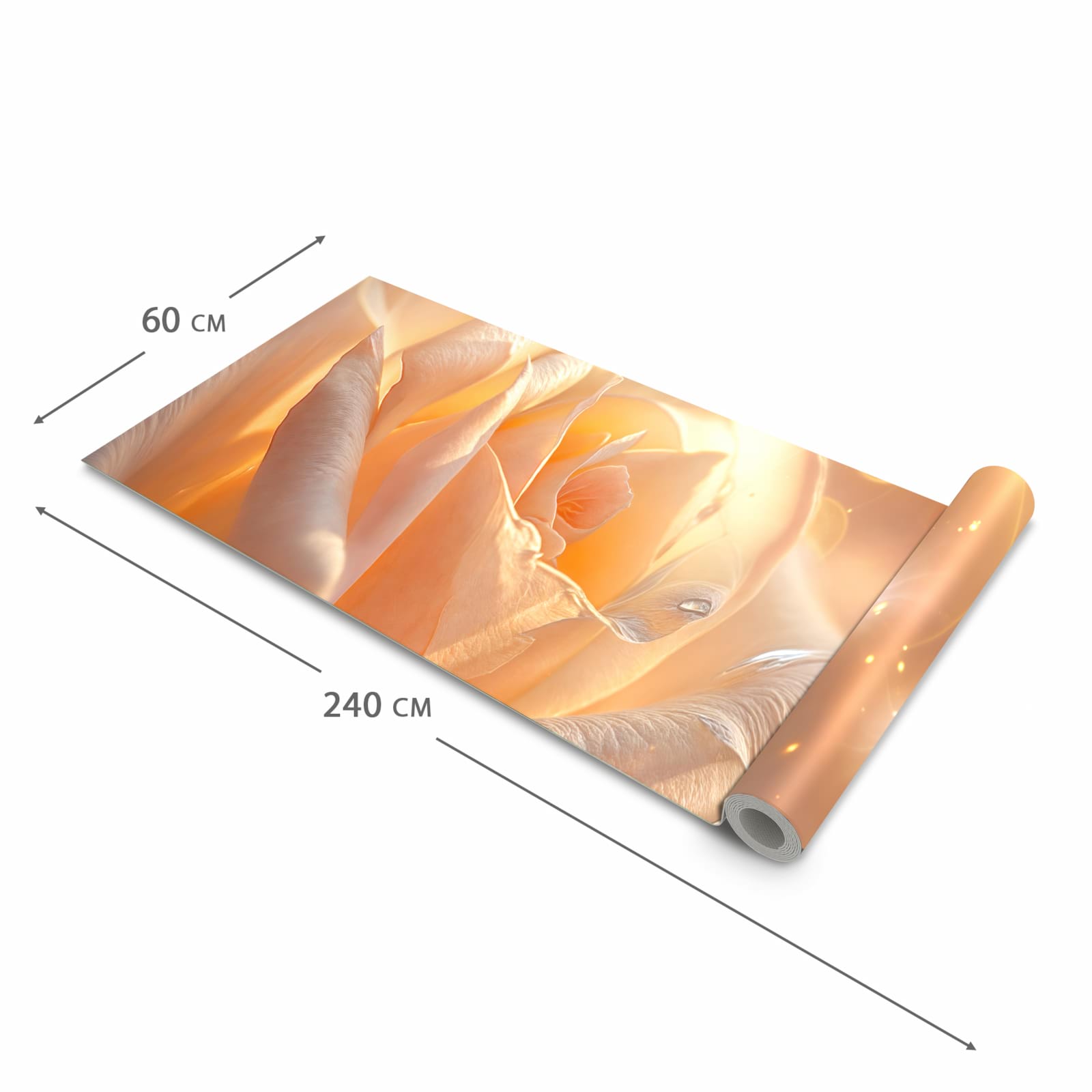 Waschbarer Küchenteppich mit Motiv Leuchtende Blüte in der Grösse 90x240 cm für Ordnung