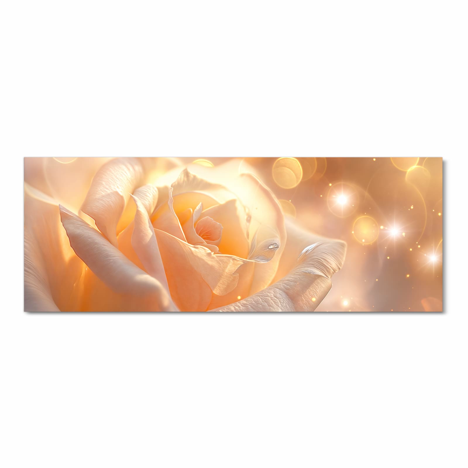 Fleckenresistenter Küchenteppich mit Motiv Leuchtende Blüte in Frontansicht