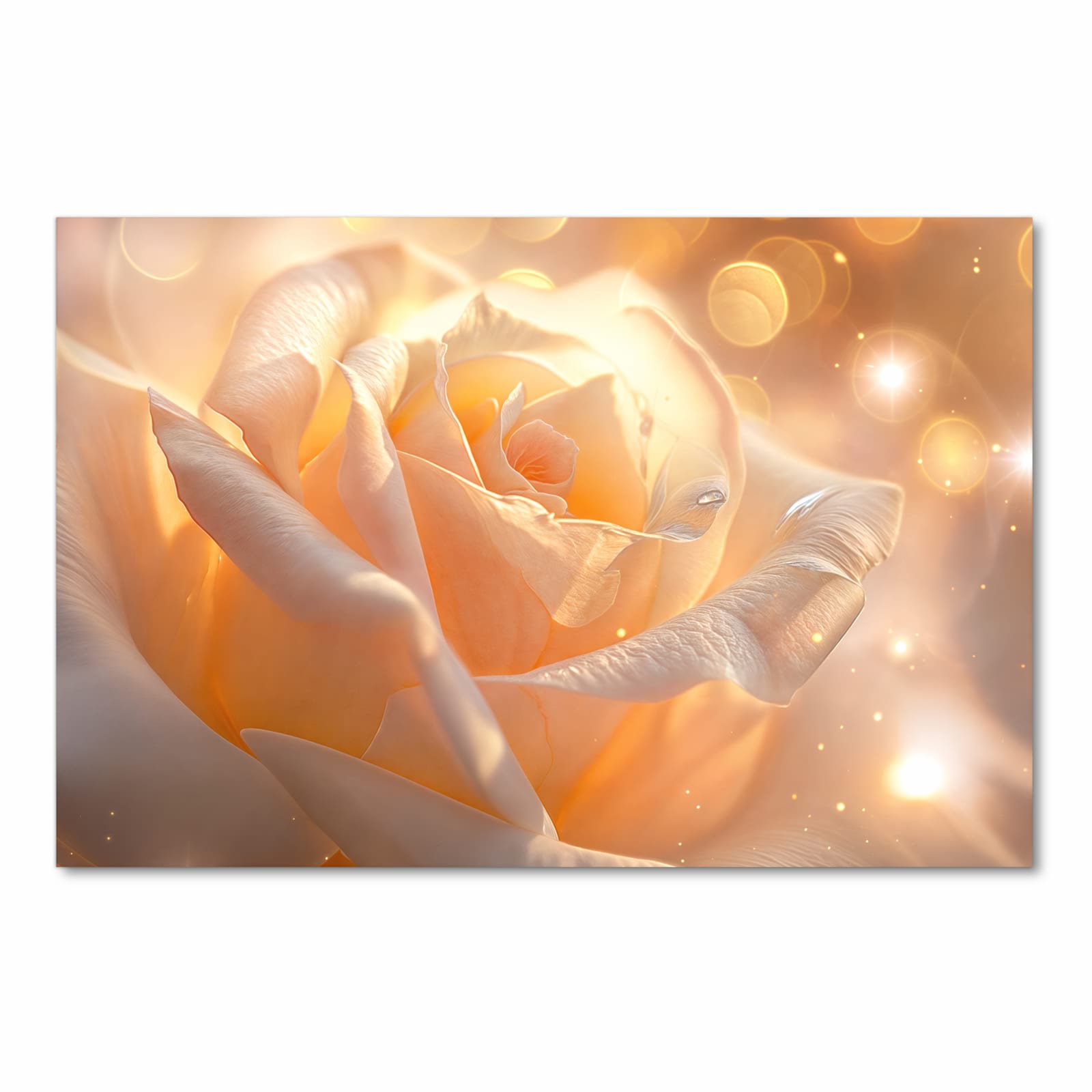 Abriebfester Küchenteppich mit Motiv Leuchtende Blüte in der Küche - Frontansicht