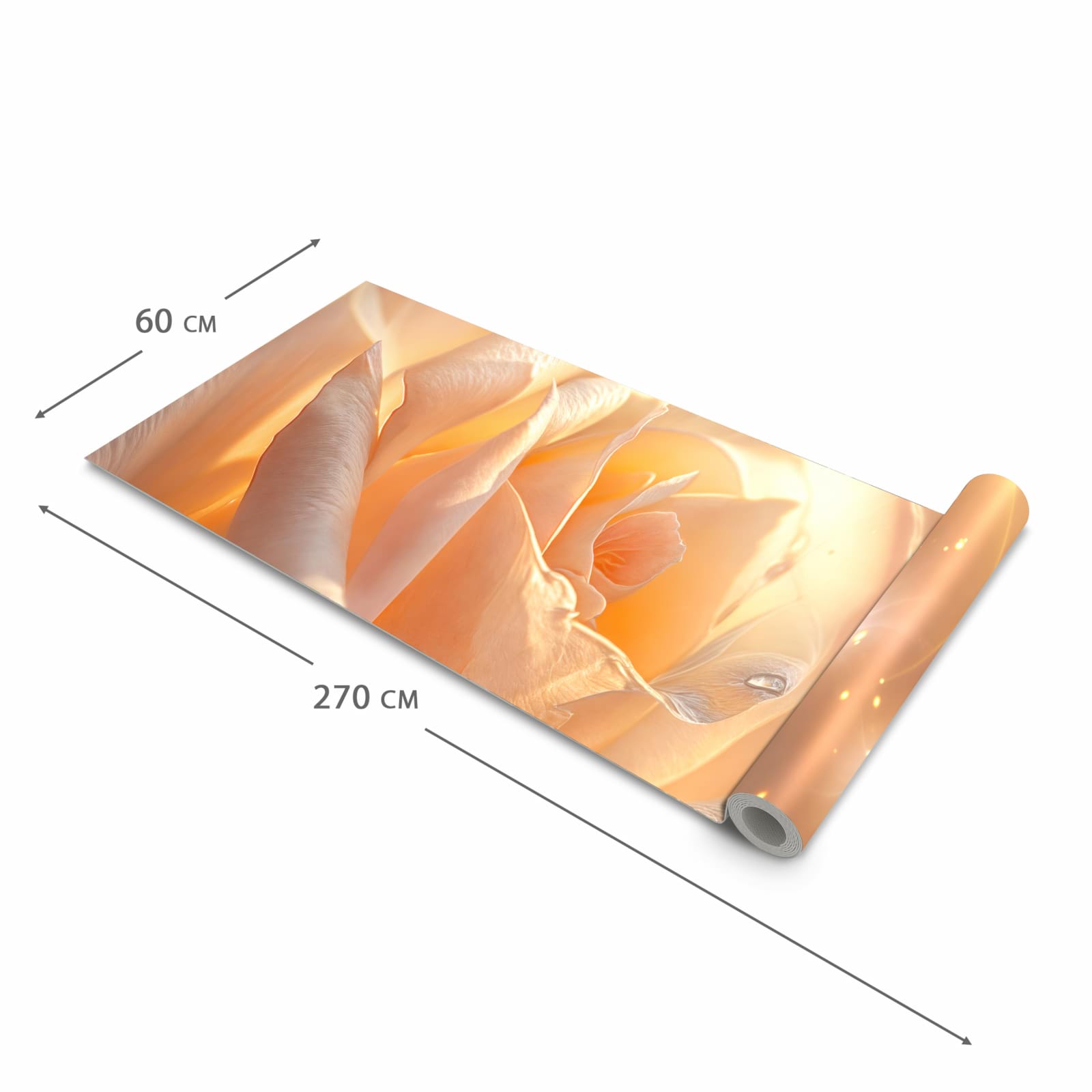 Bodenschonender großer Küchenteppich mit Motiv Leuchtende Blüte in der Größe 90x240 cm