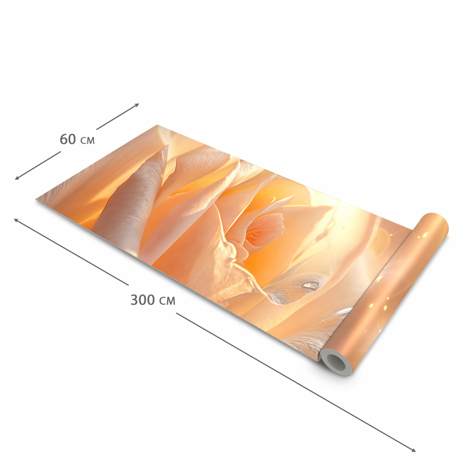 Farbbeständiger rutschfester Küchenteppich mit Motiv Leuchtende Blüte in der Grösse 90x240 cm