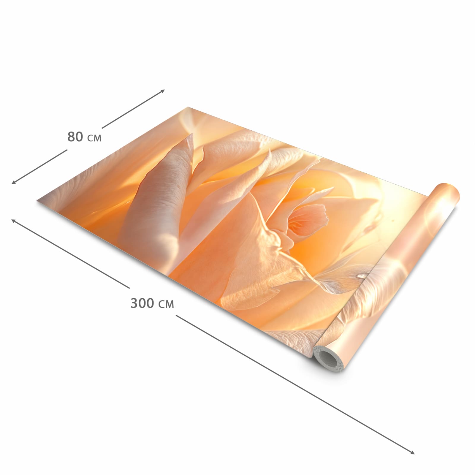 Abriebfester rutschfester Küchenläufer mit Motiv Leuchtende Blüte in der Größe 90x240 cm