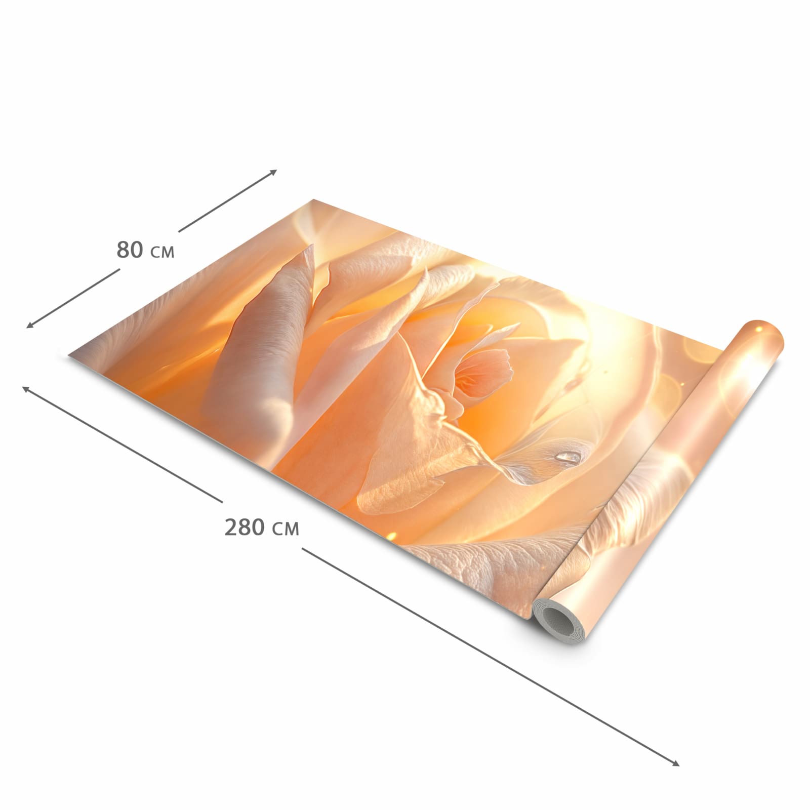 Geräuschdämpfender waschbarer Küchenläufer mit Motiv Leuchtende Blüte in der Größe 90x240 cm