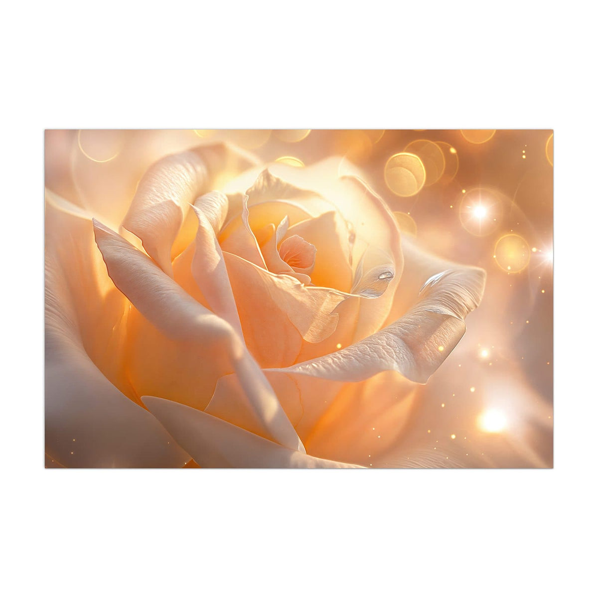 Küchenrückwand aus Glas Apricotfarbene Rose im Hochformat, Motiv bildfüllend von vorn