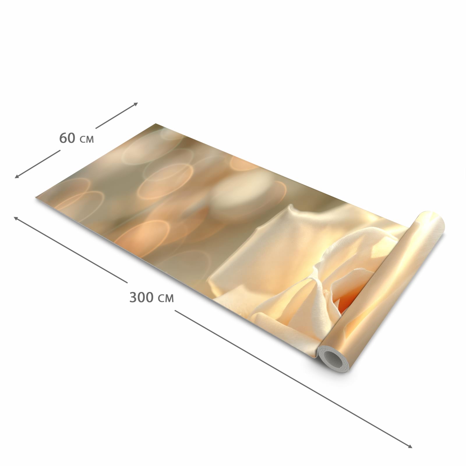 Komfortabler Teppich für Esszimmer mit Motiv Elegante Rose in der Größe 90x240 cm