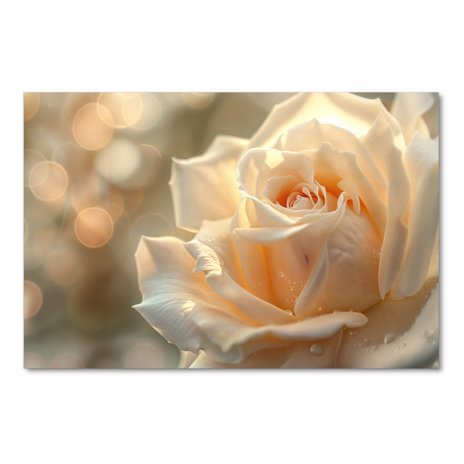 Langlebiger Küchenläufer mit Motiv Elegante Rose in Frontansicht, waschbar