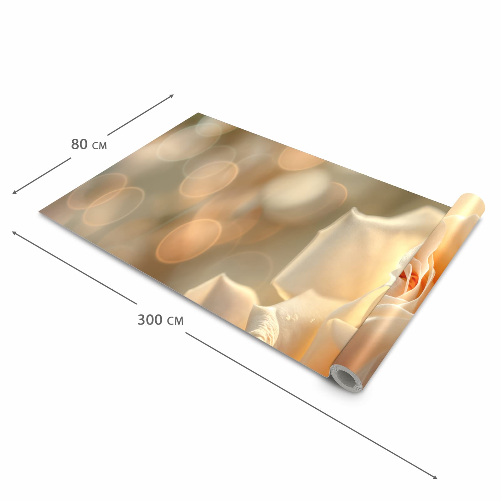 Strapazierfähiger Küchenteppich mit Motiv Elegante Rose in der Grösse 90x240 cm