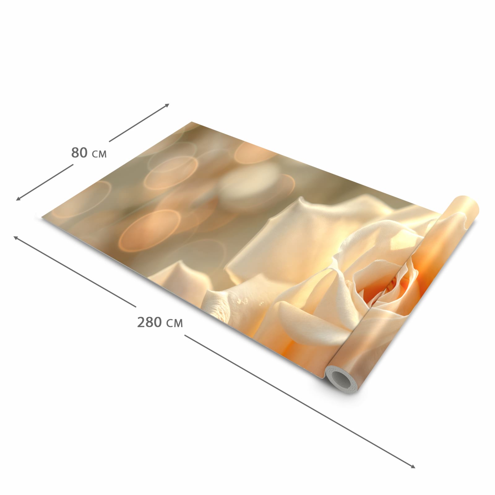 Hygienischer Bodenläufer Teppich mit Motiv Elegante Rose in der Grösse 90x240 cm