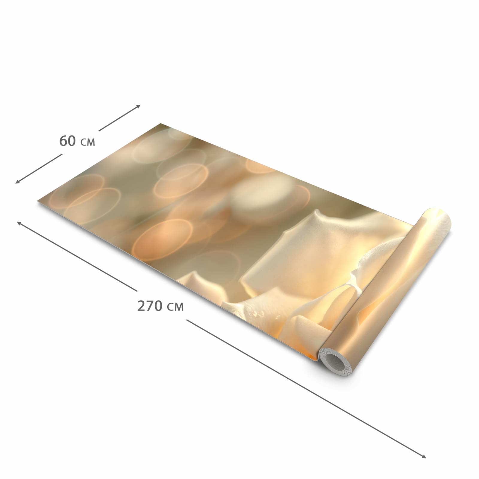 Pflegeleichter waschbarer Küchenteppich mit Motiv Elegante Rose in der Grösse 90x240 cm