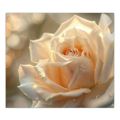 Herdabdeckplatte mit dem Motiv Rose mit Wassertropfen