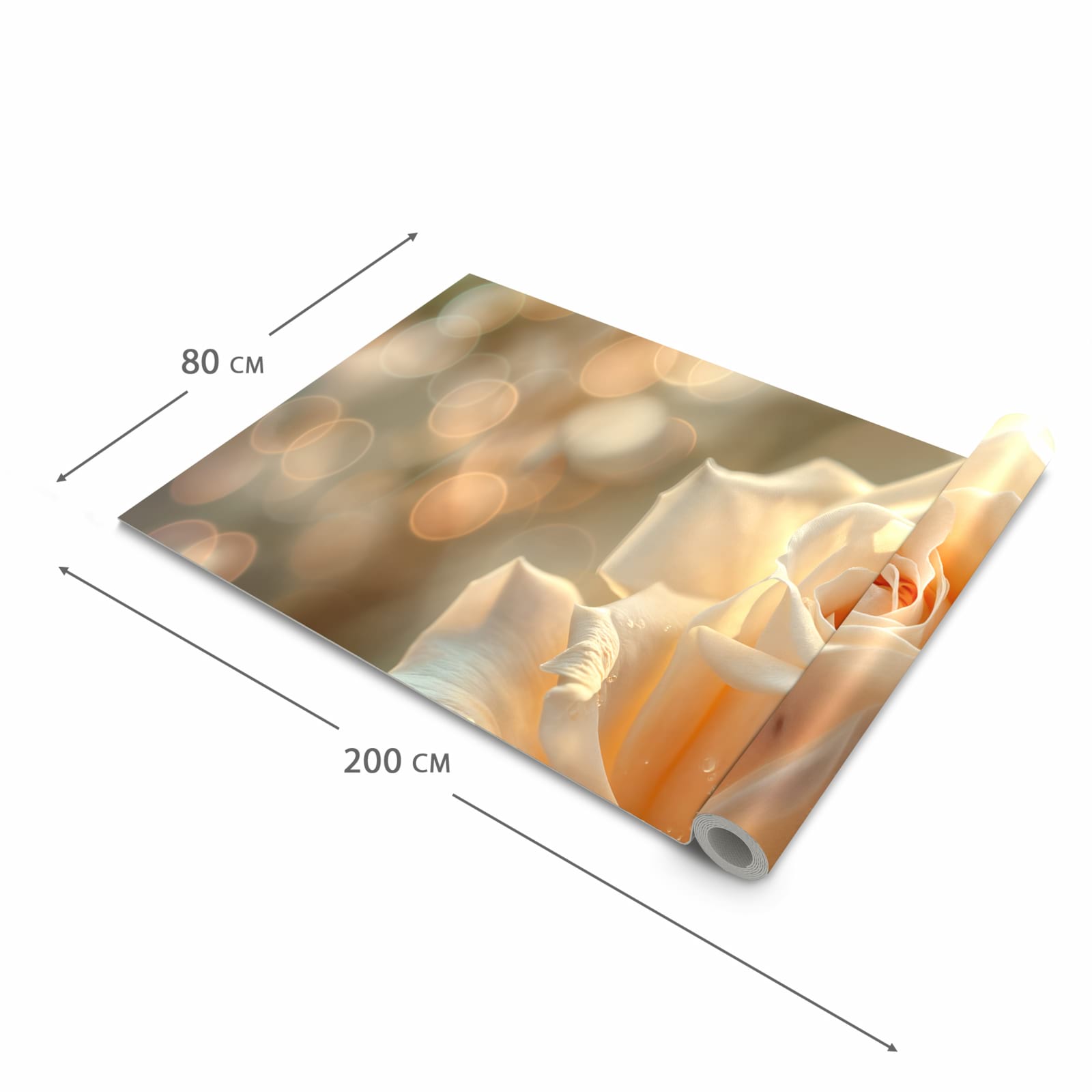 Pflegeleichter rutschfester Küchenteppich mit Motiv Elegante Rose in der Grösse 90x240 cm