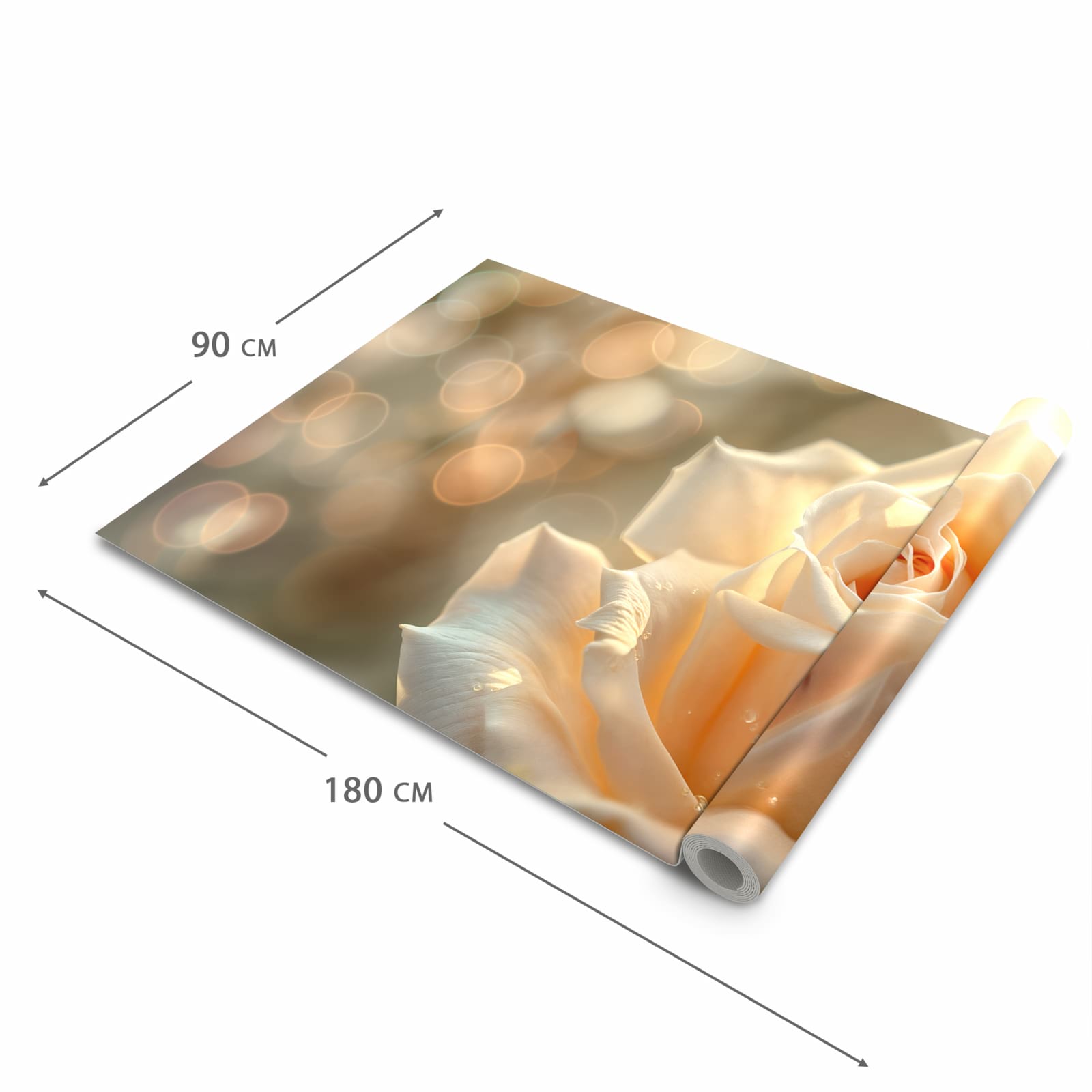 Waschbarer Küchenteppich mit Motiv Elegante Rose in der Grösse 90x240 cm