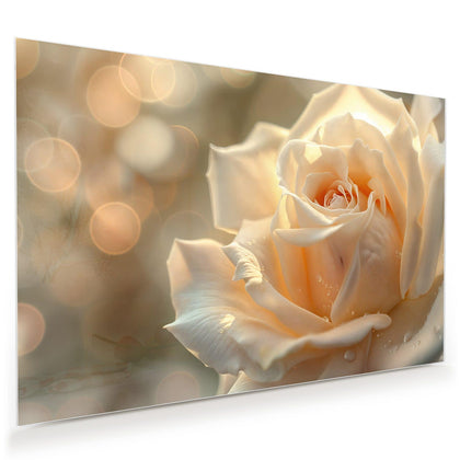 Wandbild mit dem Motiv Rose mit Wassertropfen