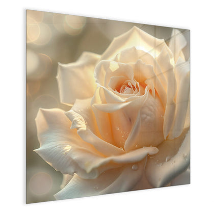 Magnettafel mit dem Motiv Rose mit Wassertropfen