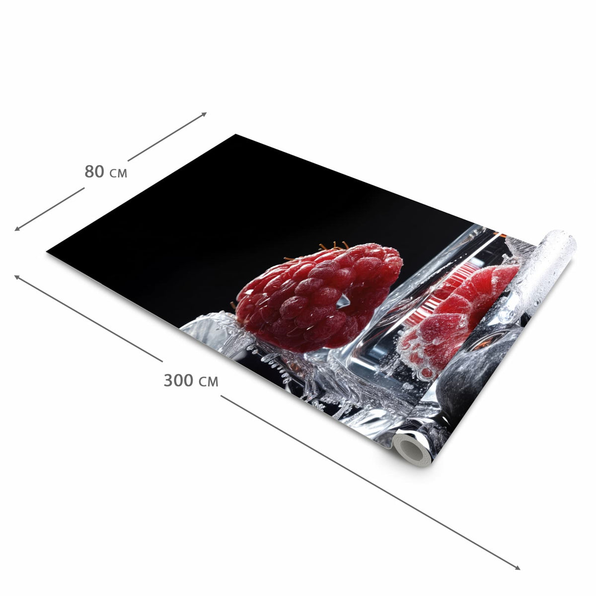 Waschbarer Küchenläufer mit Motiv Gefrorene Früchte in der Grösse 90x240 cm für Trittkomfort