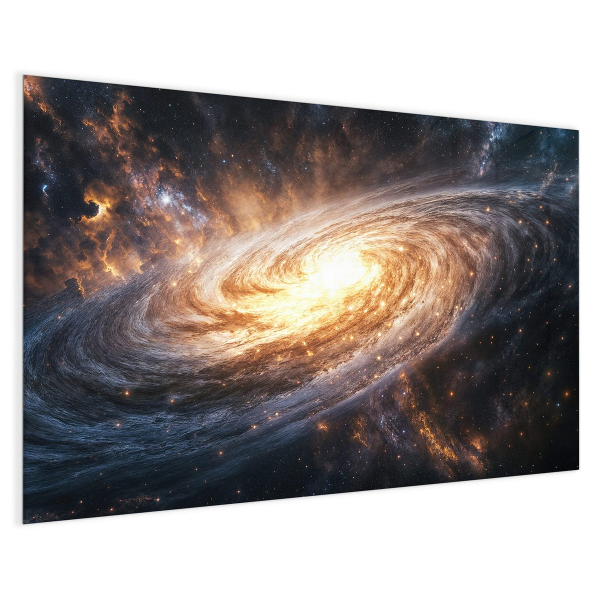 4 mm Glas statt lackiertem Blech – Magnettafel - Goldene Spiralgalaxie