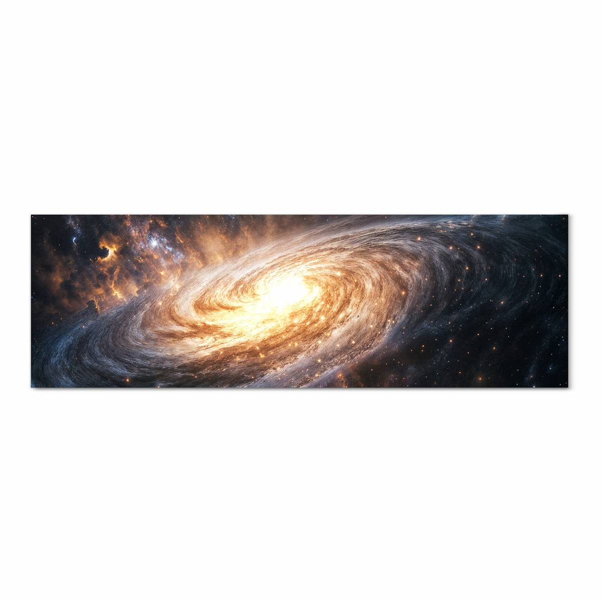 Formstabiler Bodenläufer Teppich mit Motiv Galaxie Nachthimmel in Frontansicht